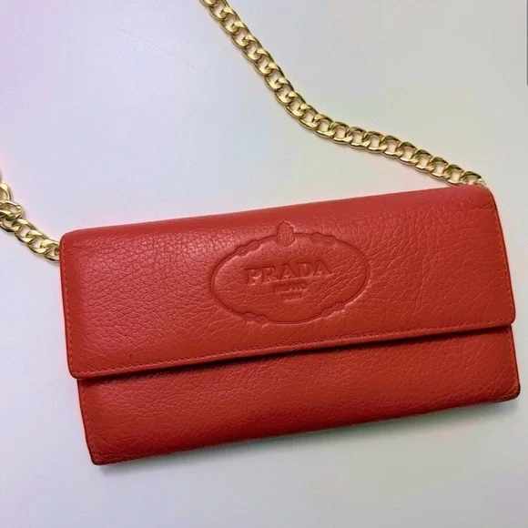Prada Red Leather Wallet Authentic EUC - Picture 8 of 8